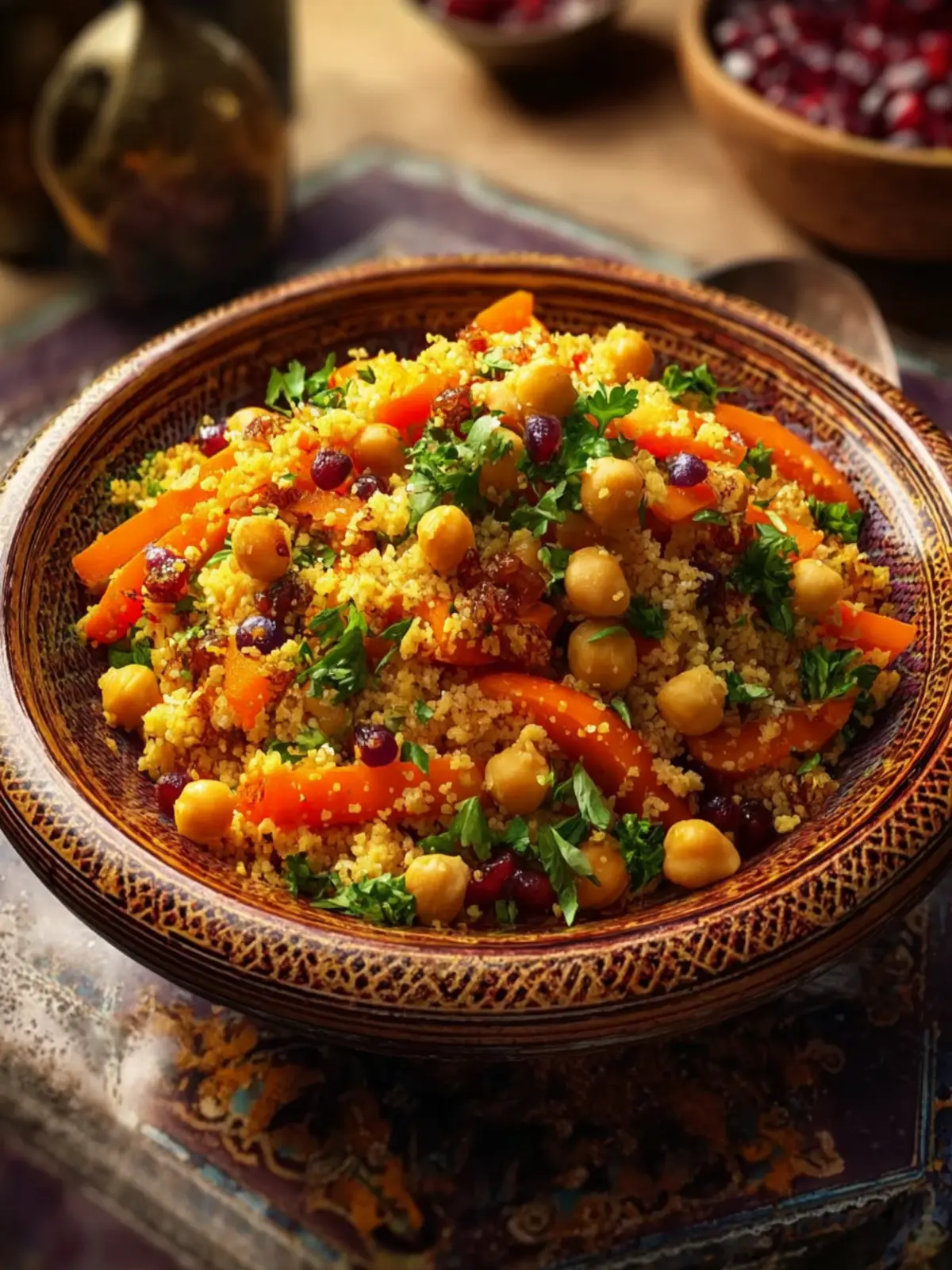 Moroccan-Spiced Chickpea and Carrot Couscous Salad First Image