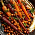 Irresistible Spicy Maple Roast Carrots with Crispy Chickpeas First Image