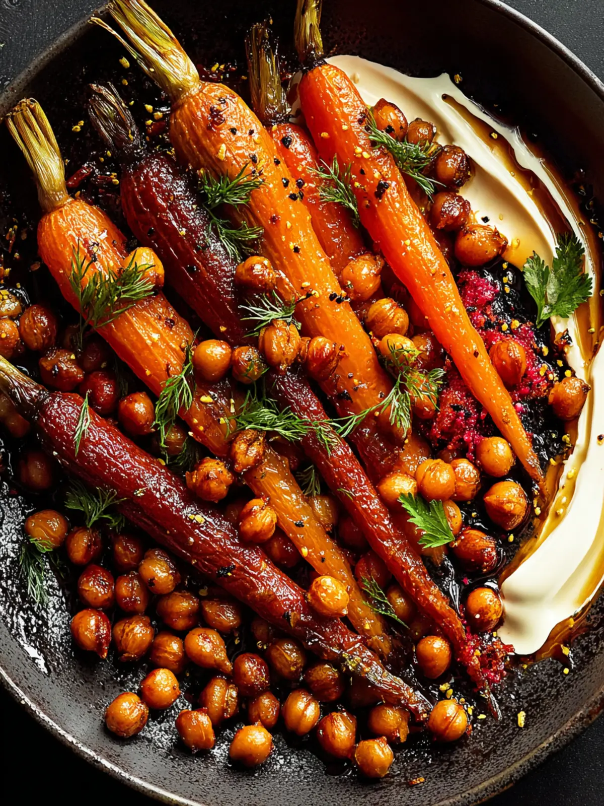 Irresistible Spicy Maple Roast Carrots with Crispy Chickpeas First Image