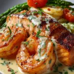 Cajun Shrimp and Salmon with Garlic Cream Sauce First Image