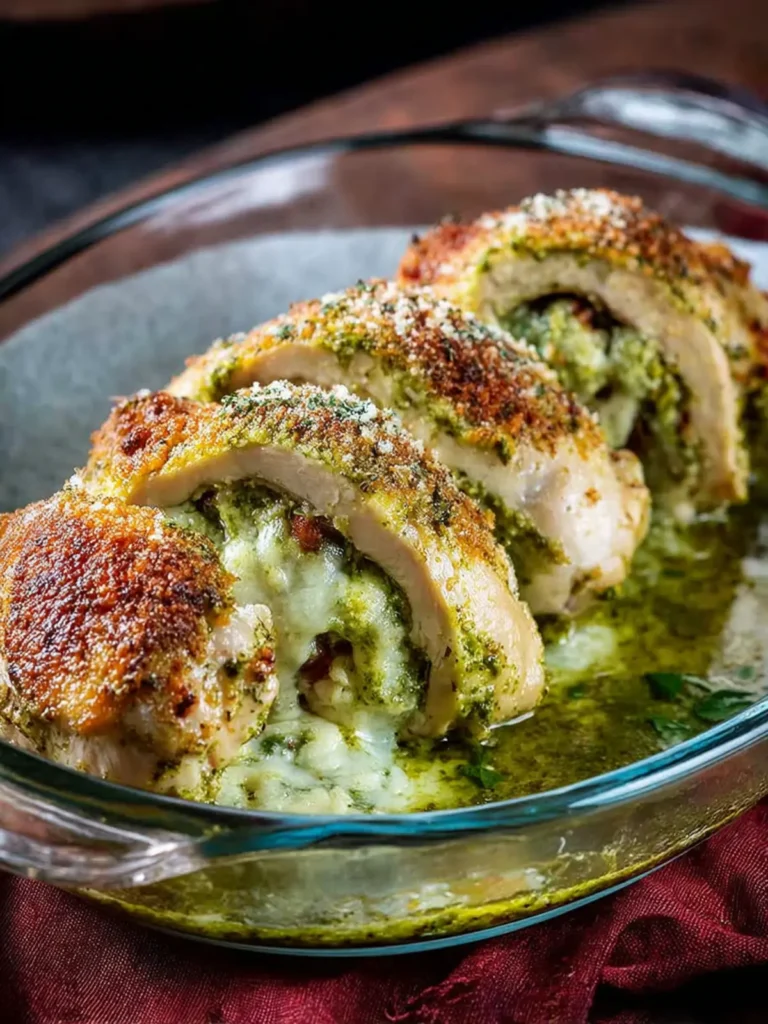Baked Chicken Stuffed with Pesto and Cheese First Image
