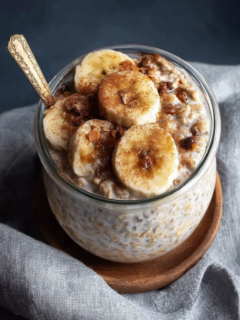Easy Banana Cinnamon Overnight Oats Recipe (Meal Prep) First Image