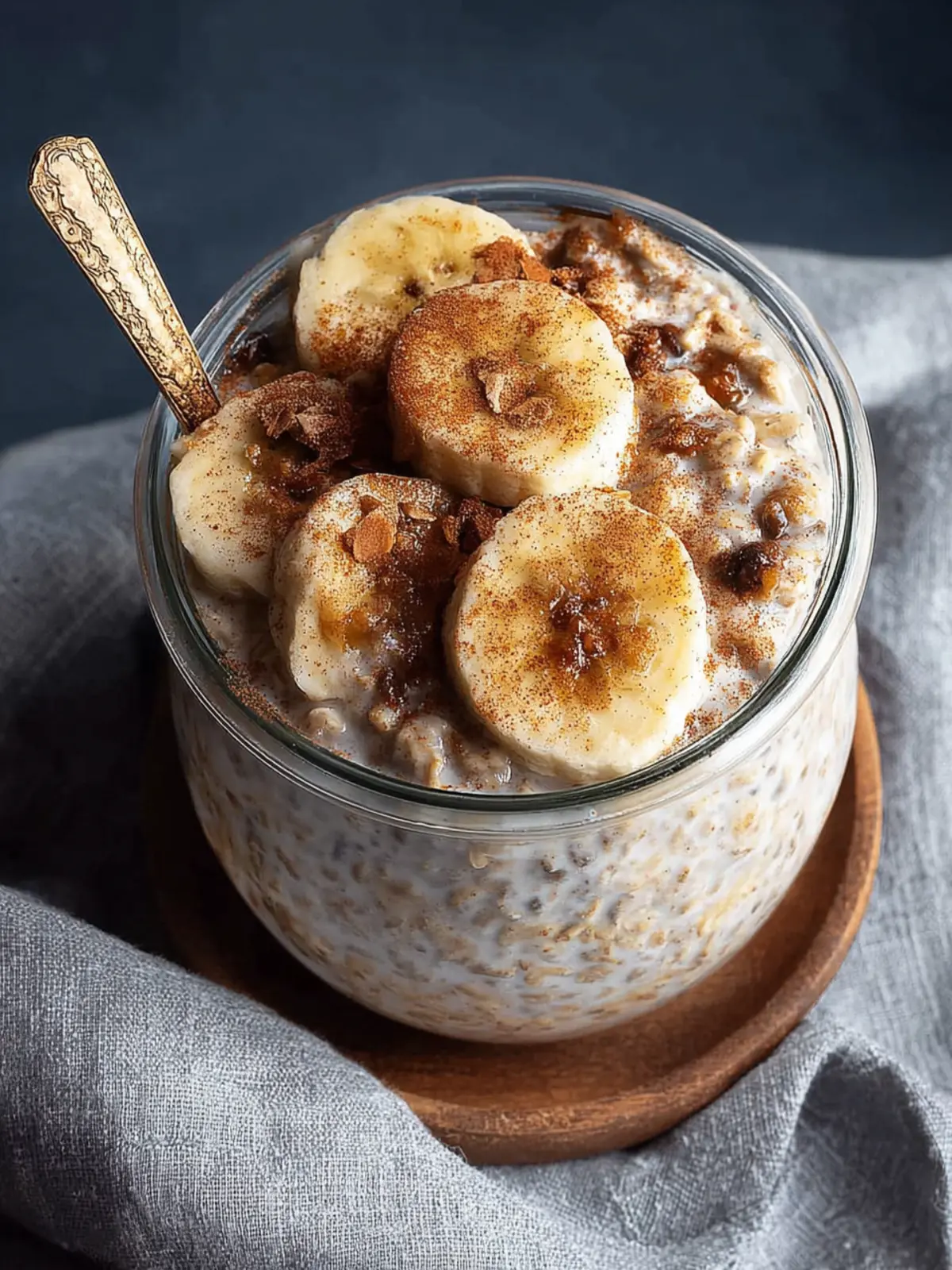 Easy Banana Cinnamon Overnight Oats Recipe (Meal Prep) First Image