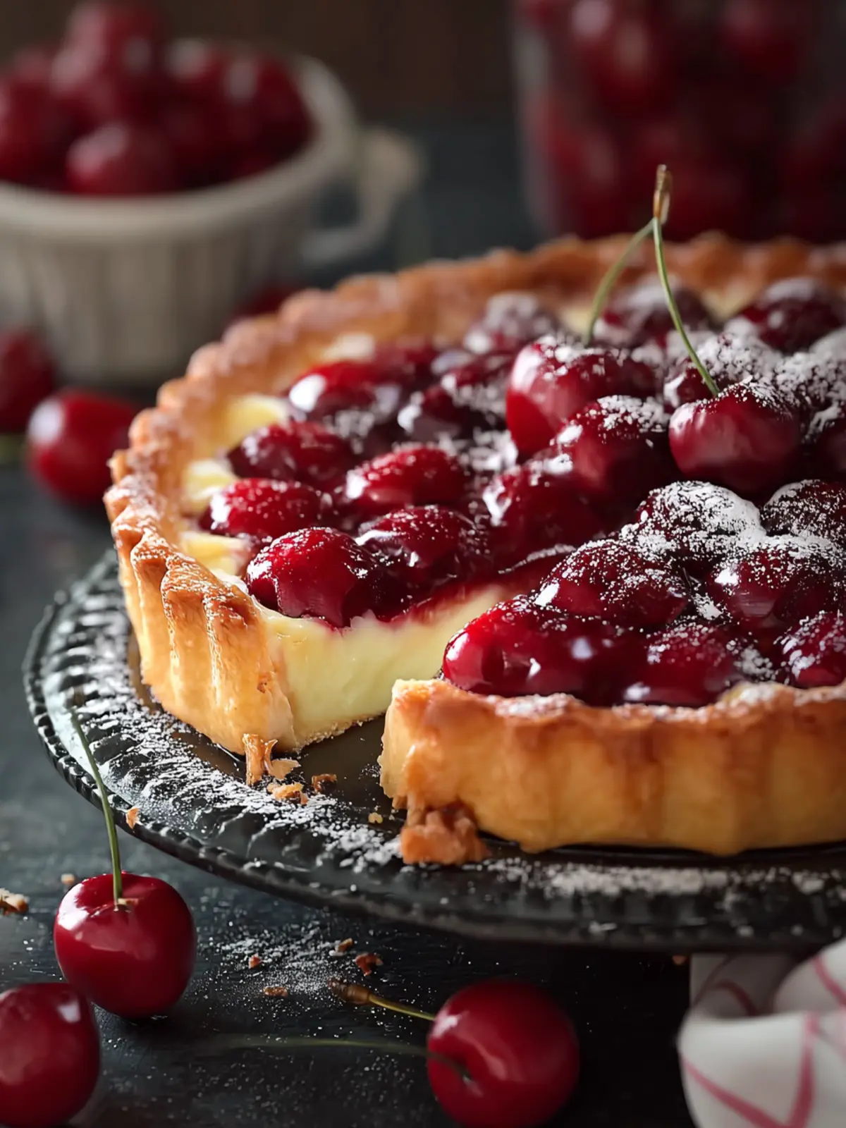 German Cherry Cake – Cherry Custard Pie Recipe Awaits! First Image