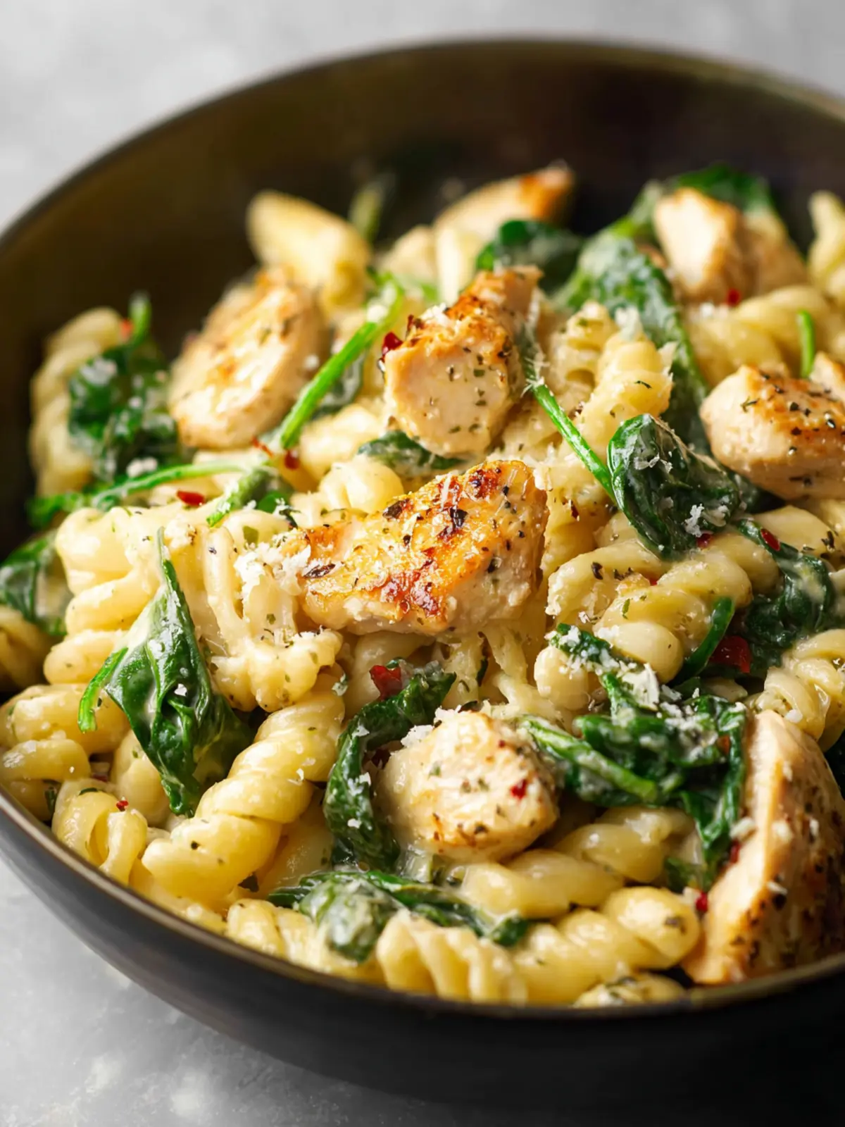 Creamy Chicken Spinach Pasta First Image