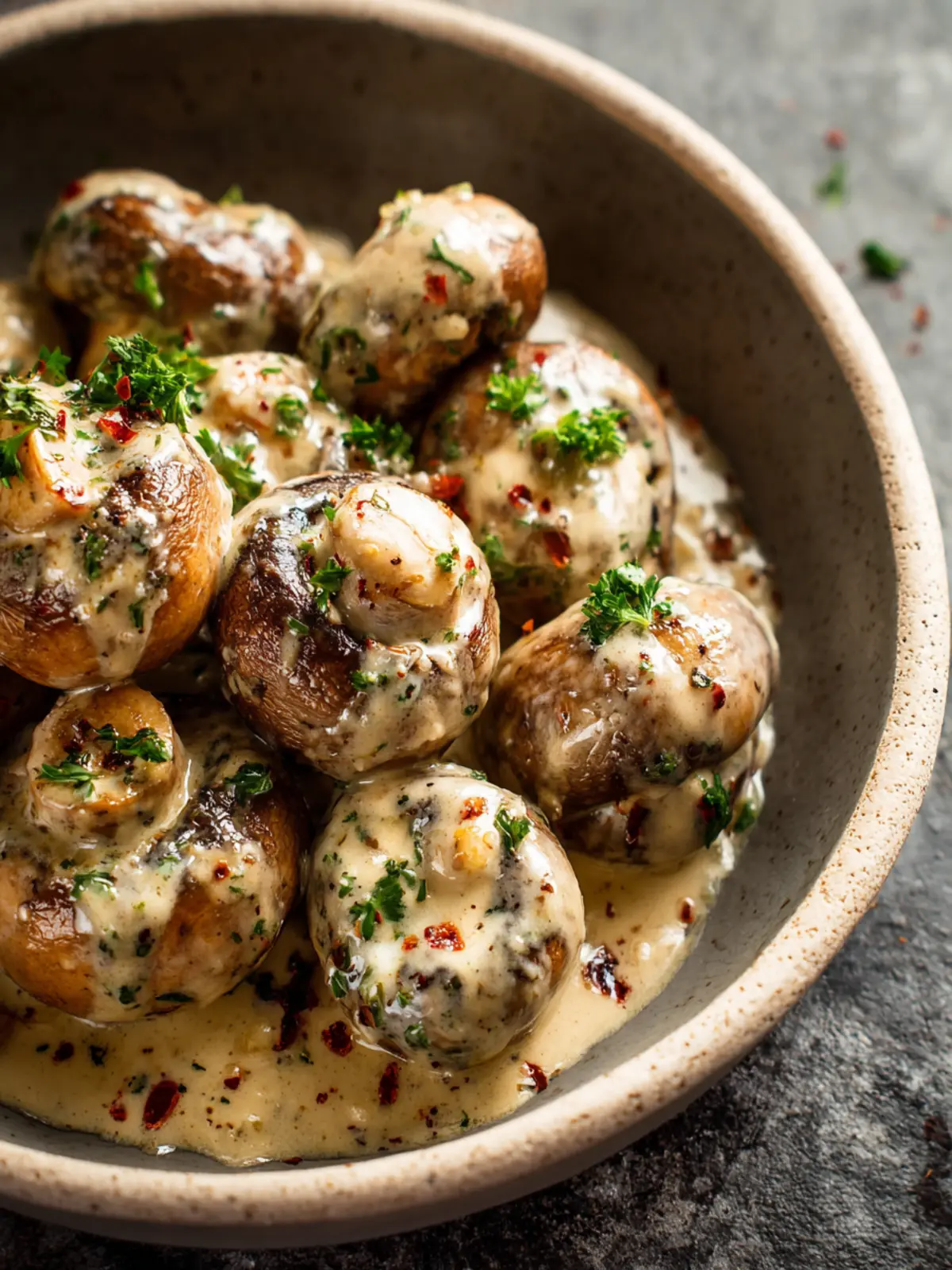 Creamy Garlic Mushrooms First Image