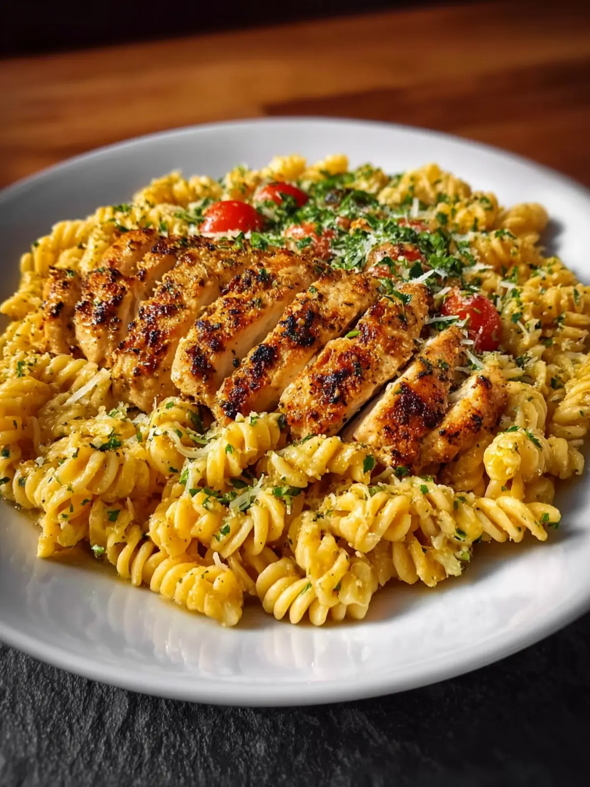 Cheesy Rotini with Garlic Parmesan Chicken First Image