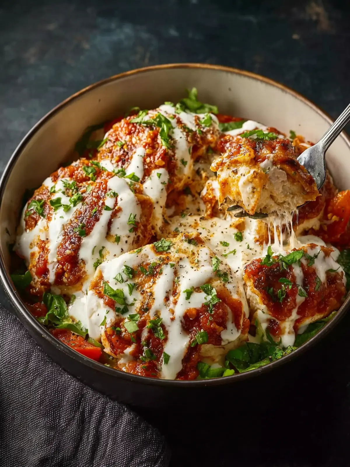 Easy Cottage Cheese Chicken Parm Bowl First Image