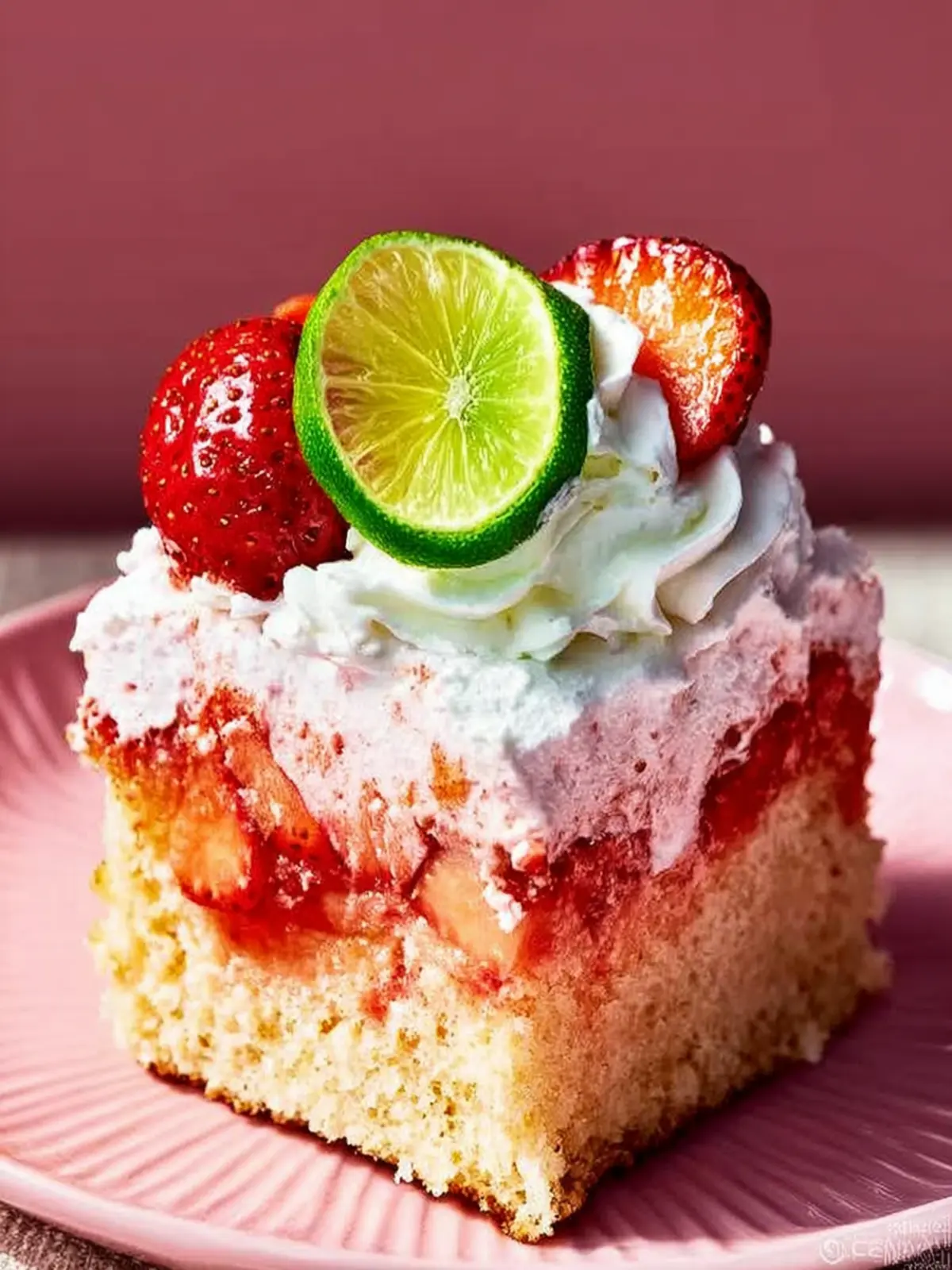Boozy Strawberry Margarita Poke Cake First Image