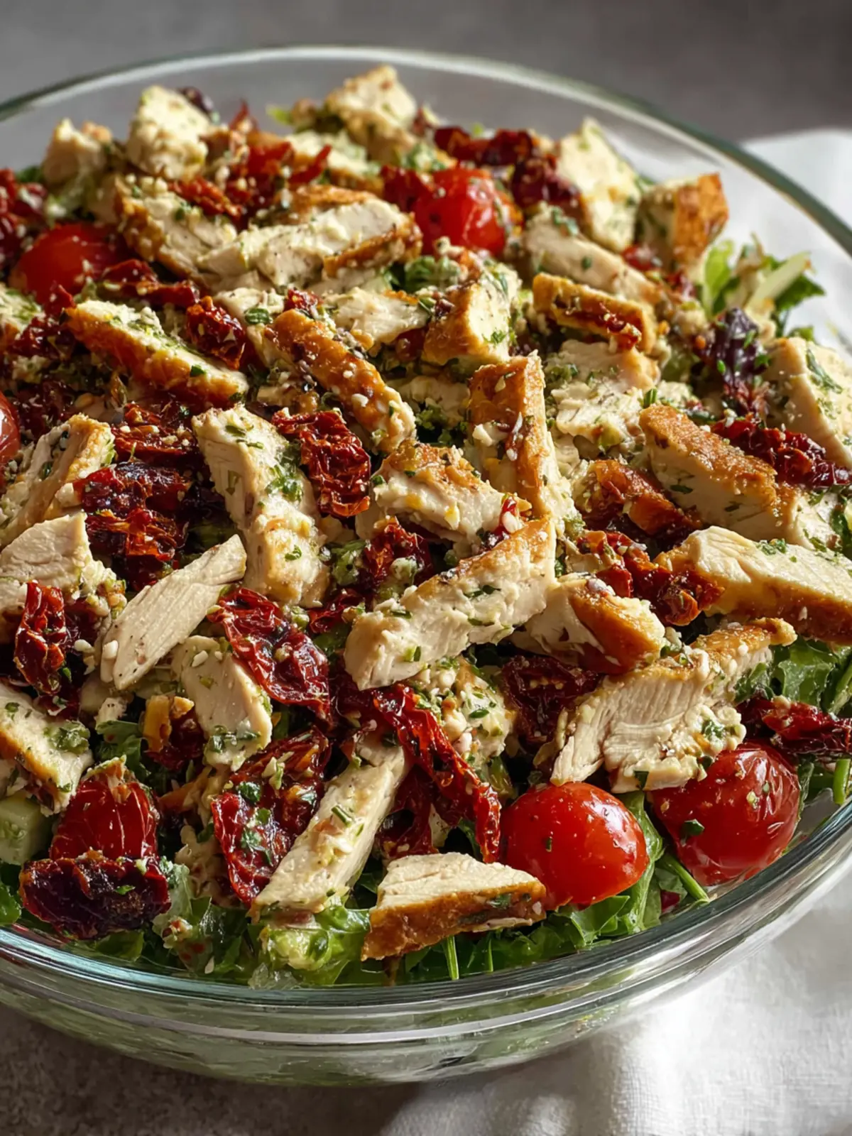 Easy Tuscan Chicken Salad with Sun-Dried Tomatoes First Image