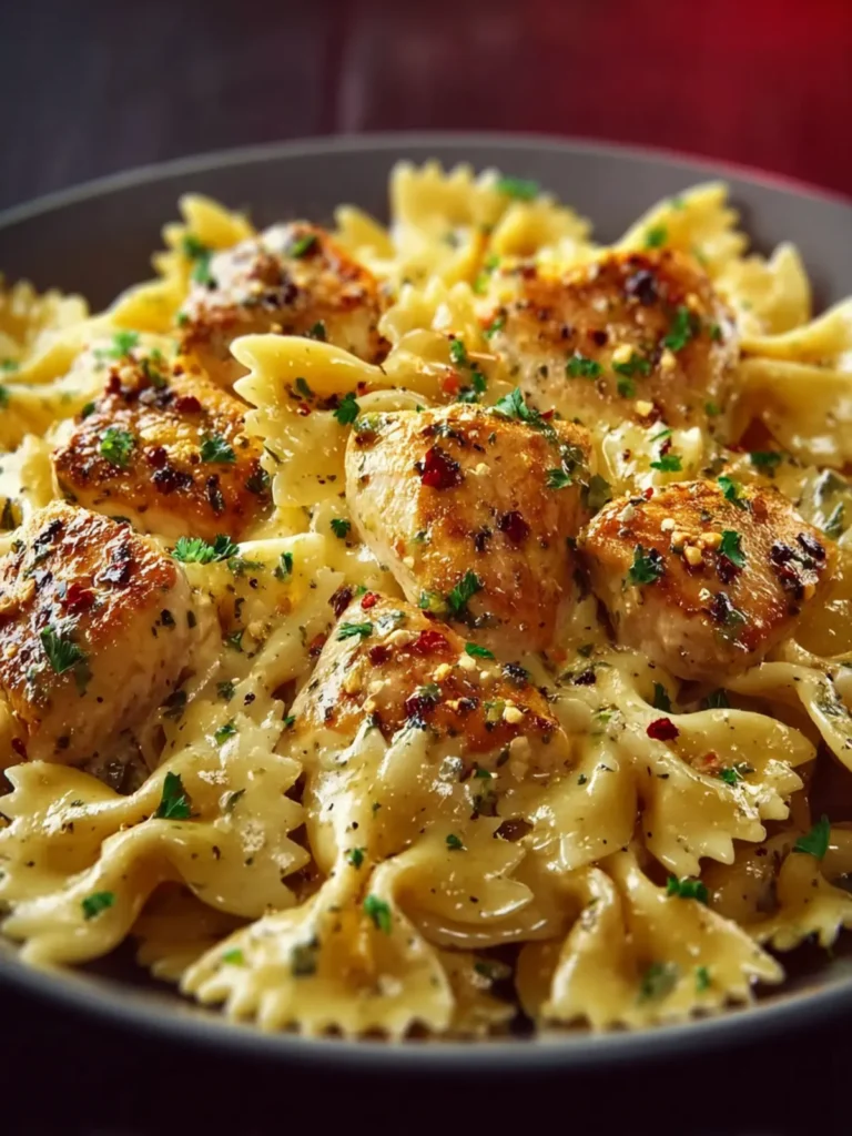 Garlic Butter Chicken Bowtie Pasta First Image
