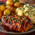 Honey BBQ Chicken & Creamy Garlic Parmesan Potatoes First Image