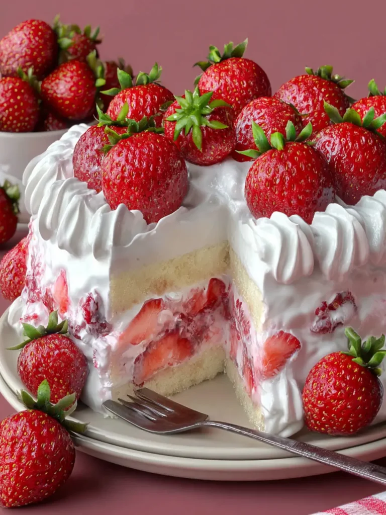 Strawberry Whipped Cream Cake First Image