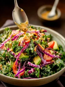 Chopped Kale Cabbage Salad with Sweet Mustard Dressing De… First Image