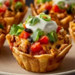 Cinco de Mayo Cheesy Chicken Taco Bake Cups: Flavorful Fi… First Image