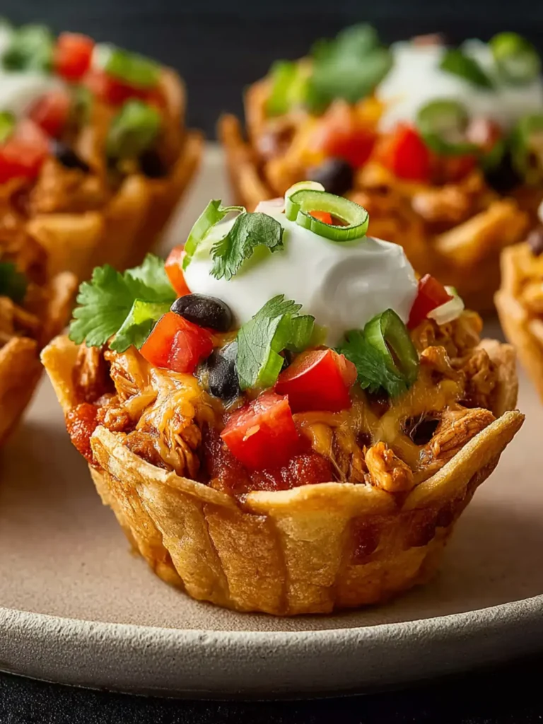 Cinco de Mayo Cheesy Chicken Taco Bake Cups: Flavorful Fi… First Image