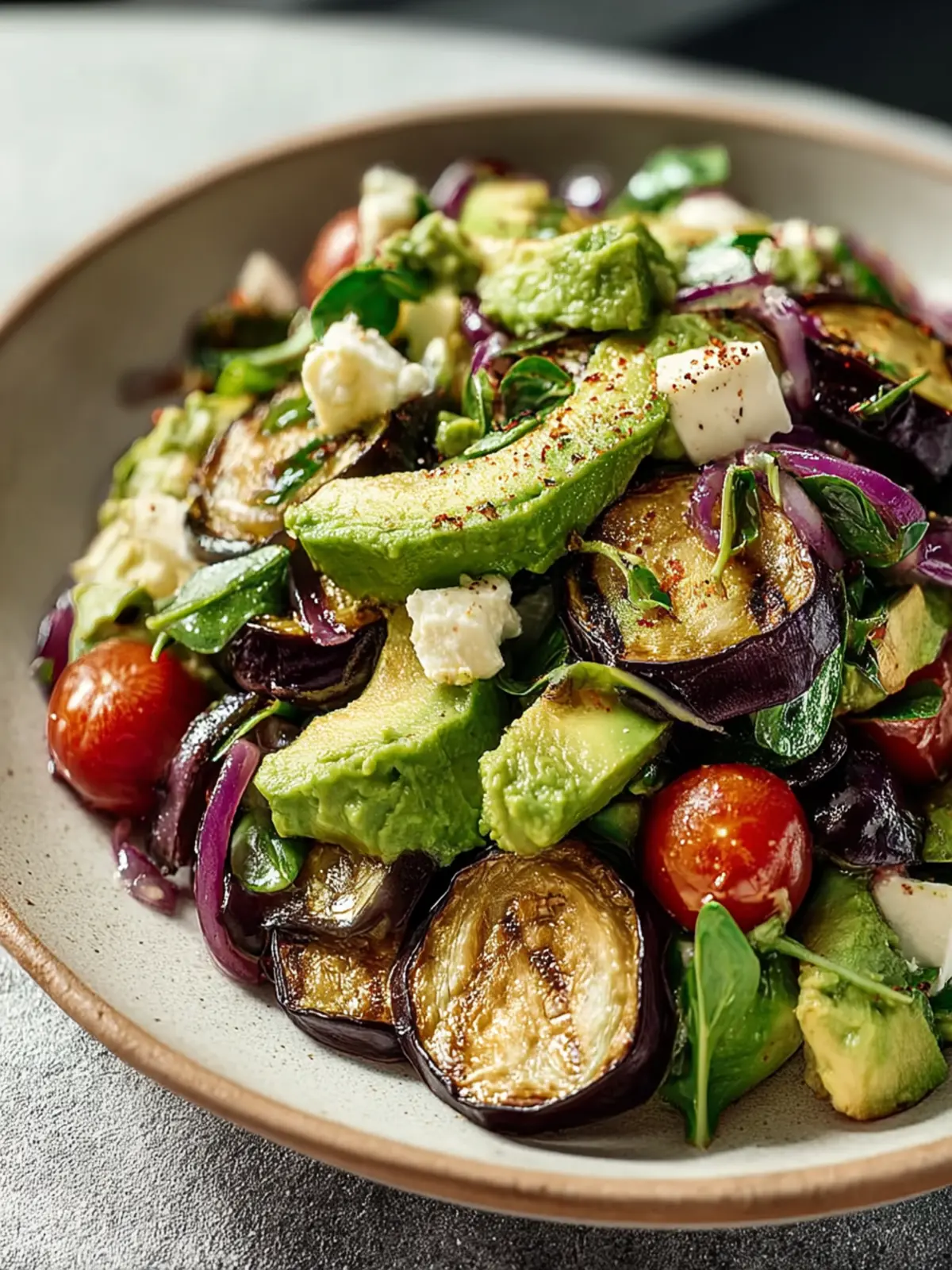 Eggplant Avocado Power Salad: Vibrant and Creamy Delight First Image