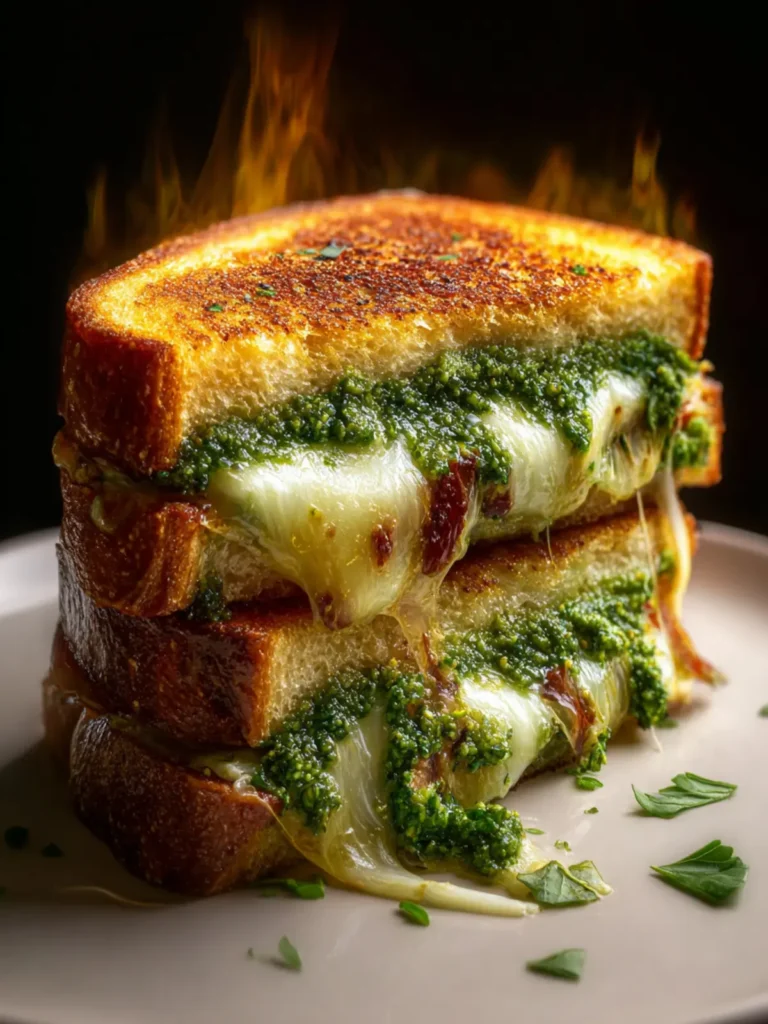 Sourdough Pesto Grilled Cheese First Image