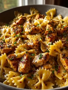 garlic butter chicken bowtie pasta First Image