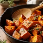 pan roasted sweet potatoes First Image
