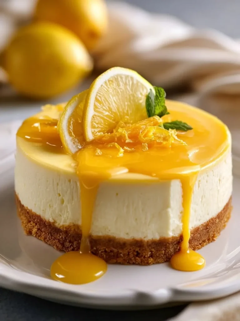 Lemon Cheesecake with Buttery Biscuit Crust & Glossy Citrus Curd First Image