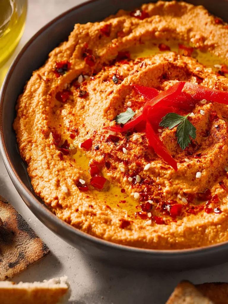 Roasted Red Pepper Hummus First Image
